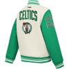 Pro Standard Big Kids NBA Retro Classics Varsity Jacket(Eggshell/ Kelly Green)