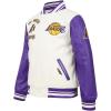 Pro Standard Big Kids NBA Retro Classics Varsity Jacket(Eggshell/ Purple)