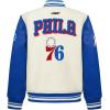 Pro Standard Big Kids NBA Retro Classics Varsity Jacket(Eggshell/Royal Blue)