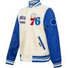 Pro Standard Big Kids NBA Retro Classics Varsity Jacket(Eggshell/Royal Blue)