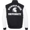 Pro Standard Mens College Classic Chenille Varsity Jacket(Black/White M60030)