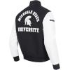 Pro Standard Mens College Classic Chenille Varsity Jacket(Black/White M60030)