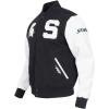 Pro Standard Mens College Classic Chenille Varsity Jacket(Black/White M60030)