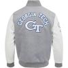 Pro Standard Mens College Classic Chenille Varsity Jacket(Heather Gray/White)