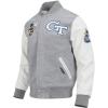Pro Standard Mens College Classic Chenille Varsity Jacket(Heather Gray/White)