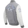 Pro Standard Mens College Classic Chenille Varsity Jacket(Heather Gray/White)