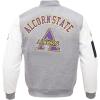 Pro Standard Mens College Classic Chenille Varsity Jacket(Heather Grey/White)
