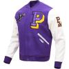 Pro Standard Mens College Classic Chenille Varsity Jacket(Purple/White)
