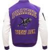 Pro Standard Mens College Classic Chenille Varsity Jacket(Purple/White)