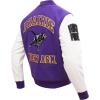 Pro Standard Mens College Classic Chenille Varsity Jacket(Purple/White)