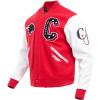 Pro Standard Mens College Classic Chenille Varsity Jacket(Red/White)