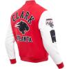 Pro Standard Mens College Classic Chenille Varsity Jacket(Red/White)