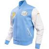 Pro Standard Mens College Classic Chenille Varsity Jacket(University Blue/White)