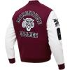 Pro Standard Mens College Classic Chenille Varsity Jacket(Wine/White)