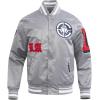 Pro Standard Mens NBA Old English Satin Jacket(Gray)
