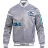 Pro Standard Mens NBA Old English Satin Jacket(Gray)