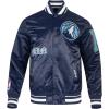 Pro Standard Mens NBA Old English Satin Jacket(Midnight Navy)