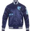 Pro Standard Mens NBA Old English Satin Jacket(Midnight Navy)