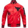 Pro Standard Mens NBA Old English Satin Jacket(Red/Black)