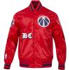 Pro Standard Mens NBA Old English Satin Jacket(Red/Midnight Navy/Red)