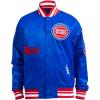 Pro Standard Mens NBA Old English Satin Jacket(Royal Blue/Red)