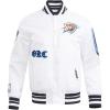 Pro Standard Mens NBA Old English Satin Jacket(White/Black)