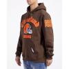 Pro Standard Mens NFL Old English Brushed Back French Terry Pull Over Hoodie(Brown)