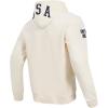 Pro Standard Men’s Ussf Classic Chenille Double Knit Full-Zip Hoodie(Eggshell)