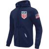 Pro Standard Men’s Ussf Classic Chenille Double Knit Full-Zip Hoodie(Midnight Navy)
