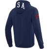 Pro Standard Men’s Ussf Classic Chenille Double Knit Full-Zip Hoodie(Midnight Navy)
