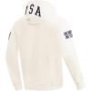 Pro Standard Men’s Ussf Classic Chenille Standard Double Knit Pullover Hoodie(Eggshell)