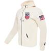 Pro Standard Men’s Ussf USWNT Soccer Classic Chenille Double Knit Full-Zip Hoodie(Eggshell)