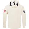 Pro Standard Men’s Ussf USWNT Soccer Classic Chenille Double Knit Full-Zip Hoodie(Eggshell)
