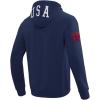 Pro Standard Men’s Ussf USWNT Soccer Classic Chenille Double Knit Full-Zip Hoodie(Midnight Navy)