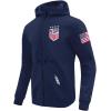 Pro Standard Men’s Ussf USWNT Soccer Classic Chenille Double Knit Full-Zip Hoodie(Midnight Navy)