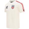 Pro Standard Men’s Ussf USWNT Soccer Classic Chenille Standard Cotton Short Sleeve Shirt(Eggshell/ Red)