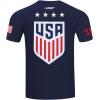 Pro Standard Men’s Ussf USWNT Soccer Classic Chenille Standard Cotton Short Sleeve Shirt(Midnight Navy)