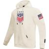 Pro Standard Men’s Ussf USWNT Soccer Classic Chenille Standard Double Knit Pullover Hoodie(Eggshell)