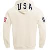 Pro Standard Men’s Ussf USWNT Soccer Classic Chenille Standard Double Knit Pullover Hoodie(Eggshell)