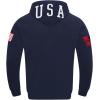 Pro Standard Men’s Ussf USWNT Soccer Classic Chenille Standard Double Knit Pullover Hoodie(Midnight Navy)