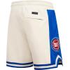 Pro Standard NBA Mens Mens NBA Retro Classics Cotton Double Knit Athletic Short(Eggshell/Royal Blue)