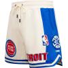 Pro Standard NBA Mens Mens NBA Retro Classics Cotton Double Knit Athletic Short(Eggshell/Royal Blue)