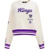Pro Standard NBA womens Womens Nba Retro Classics Brushed Back French Terry Crewneck Sweatshirt(Eggshell/ Purple)