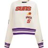 Pro Standard NBA womens Womens Nba Retro Classics Brushed Back French Terry Crewneck Sweatshirt(Eggshell/ Purple)
