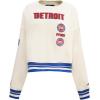 Pro Standard NBA womens Womens Nba Retro Classics Brushed Back French Terry Crewneck Sweatshirt(Eggshell/Royal Blue)