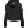 Pro Standard NBA womens Womens Nba Retro Classics Brushed Back French Terry Cropped Pullover Hoodie(Black)