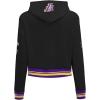 Pro Standard NBA womens Womens Nba Retro Classics Brushed Back French Terry Cropped Pullover Hoodie(Black/Purple/Yellow)