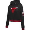 Pro Standard NBA womens Womens Nba Retro Classics Brushed Back French Terry Cropped Pullover Hoodie(Black/Red)