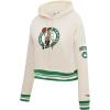 Pro Standard NBA womens Womens Nba Retro Classics Brushed Back French Terry Cropped Pullover Hoodie(Eggshell/ Kelly Green)