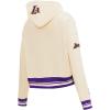 Pro Standard NBA womens Womens Nba Retro Classics Brushed Back French Terry Cropped Pullover Hoodie(Eggshell/ Purple)